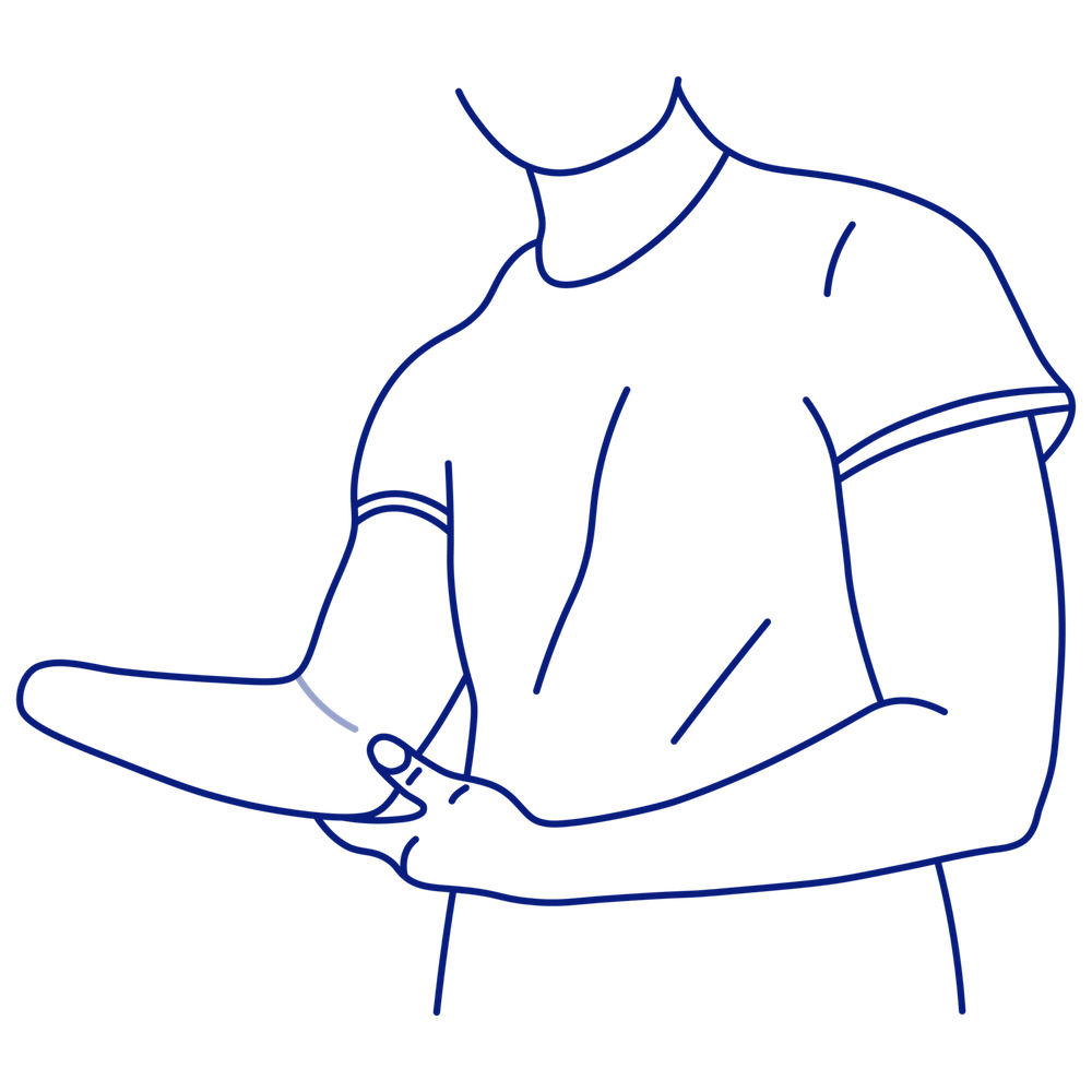 Mark elbow crease
